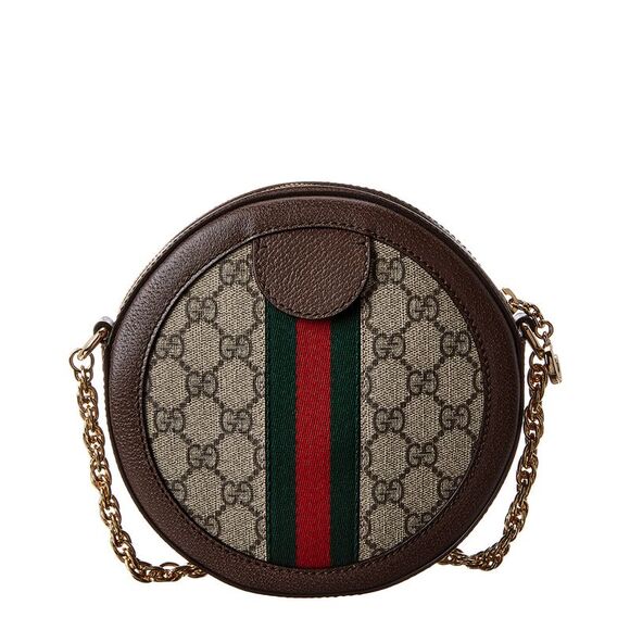 Gucci Ophidia Mini Round Gg Supreme Canvas & Leather Crossbody - Picture 2 of 3